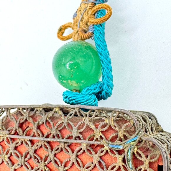 Norigae Style Joseon Incense Box Ornament Silk Kingfisher Chinese? Art - Picture 10 of 12